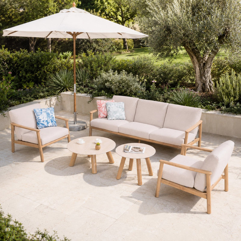 Ensemble de conversation Lott 5 pièces pour patio avec coussins