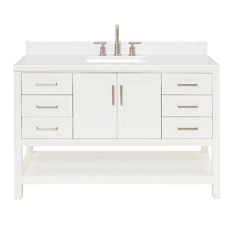 ARIEL Moille 54 Single Bathroom Vanity with Top, White