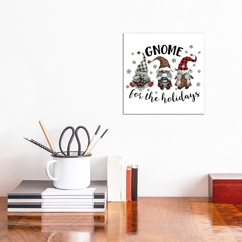 Gnome For The Holidays by Ephrazy Graphics - Wrapped Canvas Gallery-Wrapped Canvas Giclée, 30.48cm H x 30.48cm W