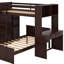 Lit mezzanine simple avec tablettes, bureau et garde-robe-118746985