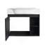 Meuble-lavabo mural 28 po avec lavabo en céramique blanche et porte à fermeture en douceur, emballage KD