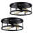 Industrial Matte black metal 2-light Flush Mount Ceiling Light-2pack
