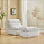 Méridienne avec repose-pieds | Fauteuil inclinable moderne en velours côtelé blanc cassé pour petits espaces, chambre à coucher | Velours côtelé | Standard-1991496040