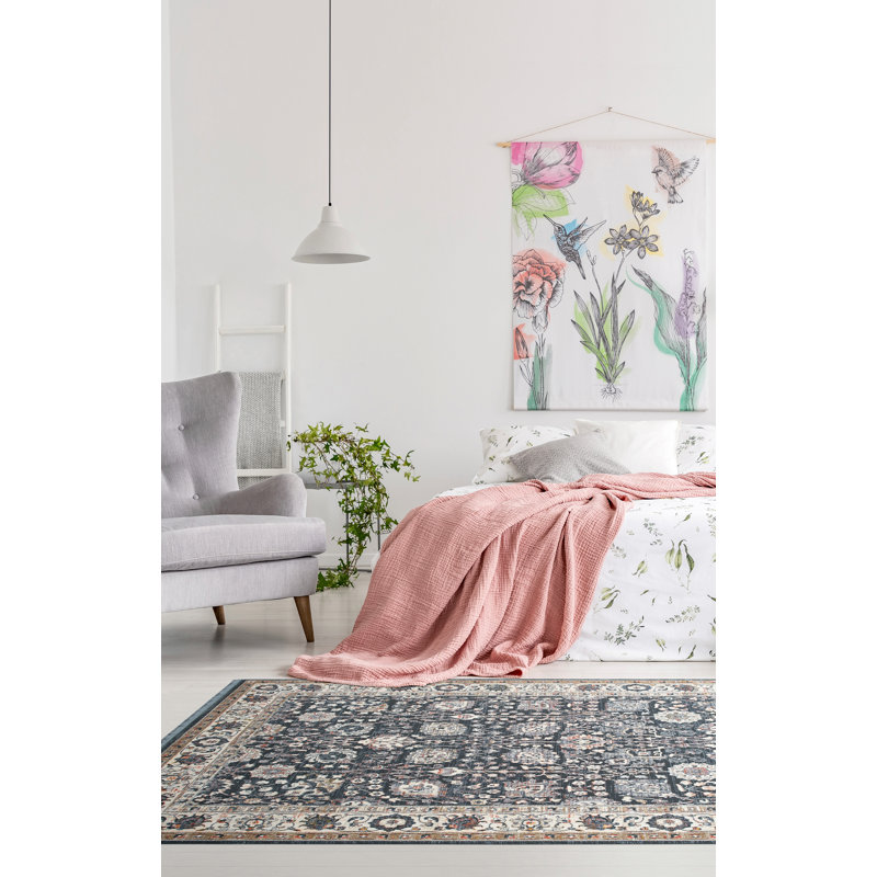 Tapis oriental transitionnel à poils courts 5 pi 3 po x 7 pi 3 po