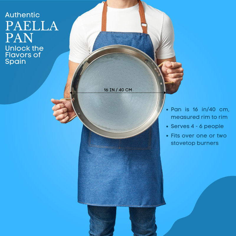 Poêle à paella en acier inoxydable Garcima, 16 po