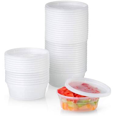 24 Sets - 32 oz. Plastic Deli Food Storage Containers With