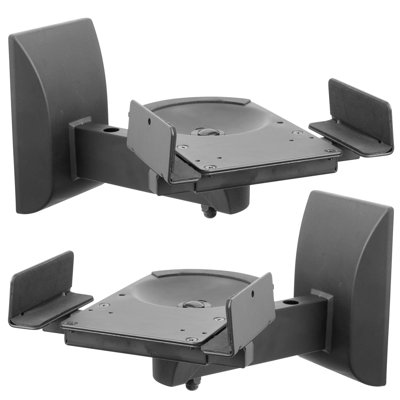 28.19cm Fixed Height Speaker Stand Wall Mounts, Pair Of Universal Side Clamping Bookshelf Speaker Mounting Brackets, Large Or Small Speakers, 2 Mounts, 55 Lbs Capacity