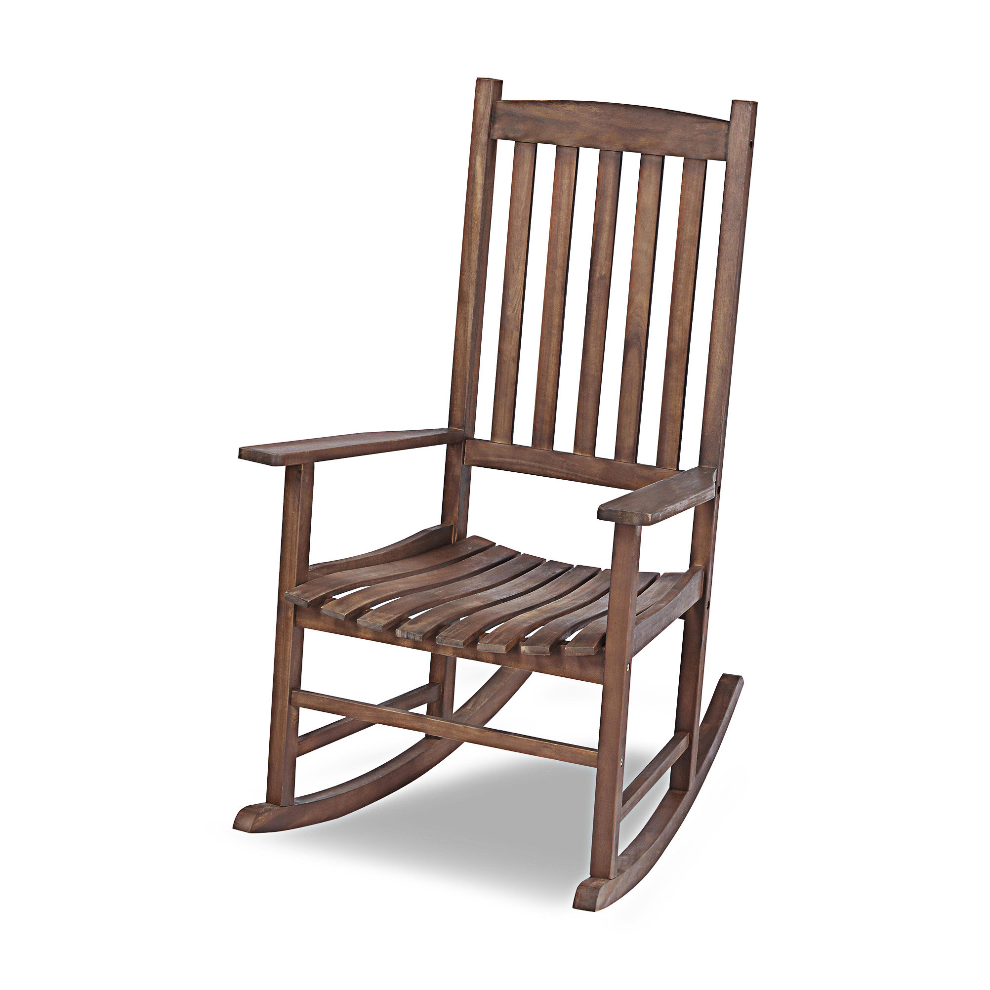 Ophelia & Co. Outdoor Acacia Wood Rocking Chair Brown, Rustic ...