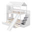 Lit superposé simple au-dessus de simple avec lit gigogne et glissade, toit et fenêtre Pocklington-612908739
