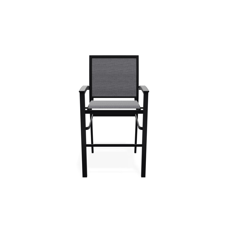 Chaise de café empilable en aluminium Bazza, Noir, Étain Augustine