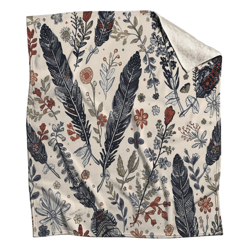 Plumes et couvertures de fleurs sauvages, L 50 po x H 60 po