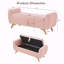 Banc rembourré en velours côtelé de 57 po de conception moderne avec pieds en bois pour chambre à coucher-387202966-387202961