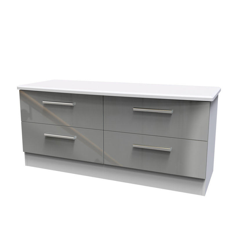 Fully Assembled Letoya 4 - Drawer Chest of Drawers, Grey Gloss