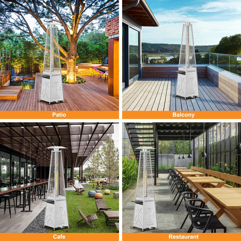 Chauffe-terrasse Pyramid, chauffe-terrasse extérieur 48 000 BTU