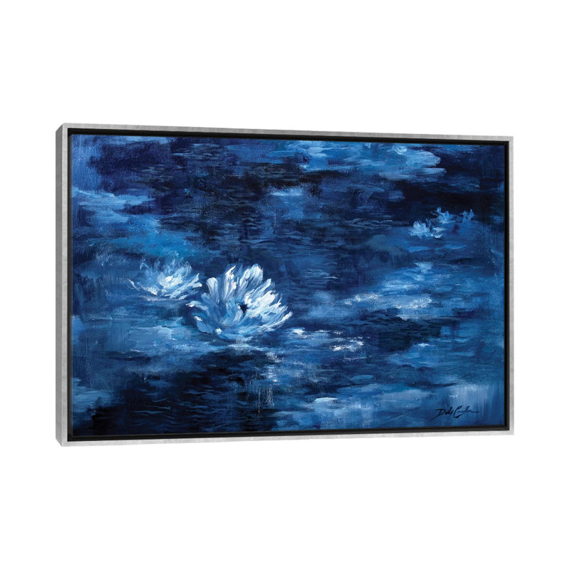 Reproduction d’art, "par le Moonlight" par Debi coules, H 26 po x l 40 po x P 1,5 po, Pas de tapis, Encadrement argenté