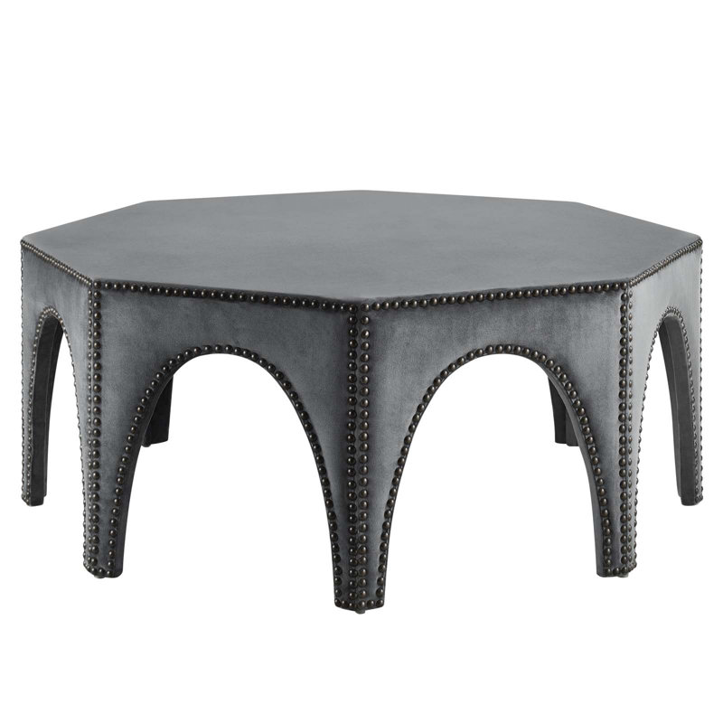 Modway Victory Performance Velvet Ottoman, Gray Velvet