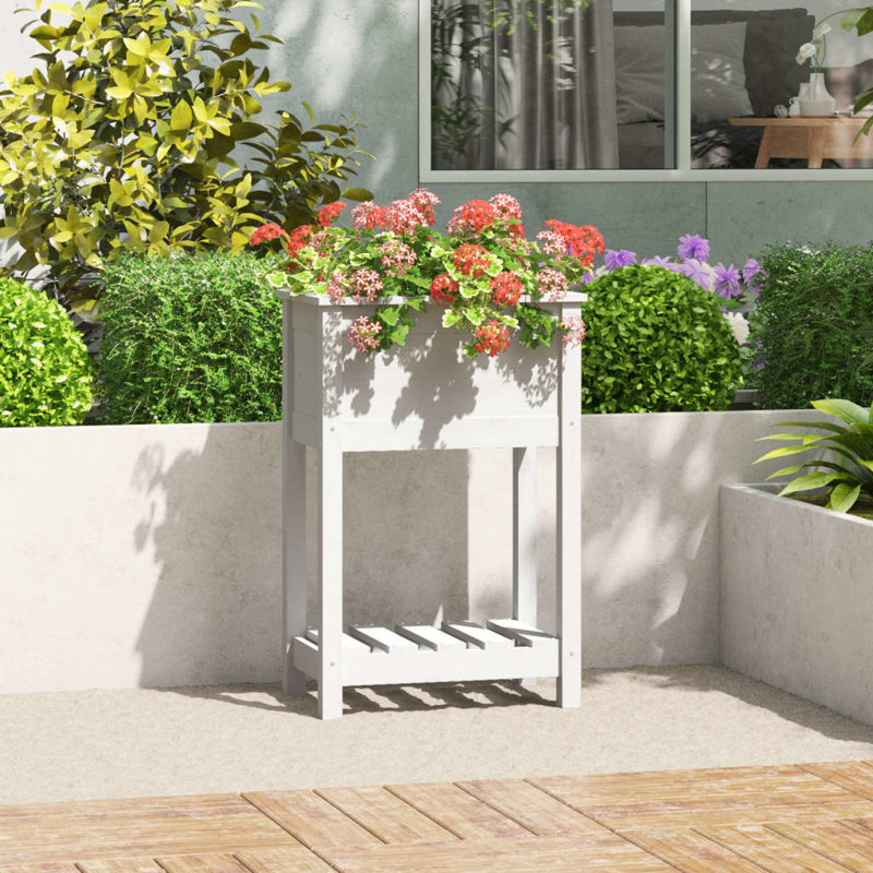 Aalap Wood Raised Garden Bed, 81cm H x 54cm W x 34.5cm D, White