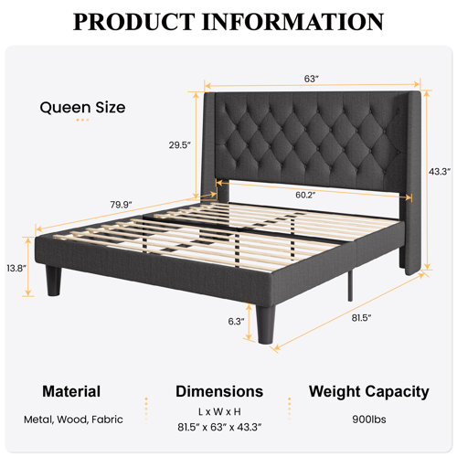 Latitude Run® Jahsiah Tufted Upholstered Low Profile Platform Bed ...