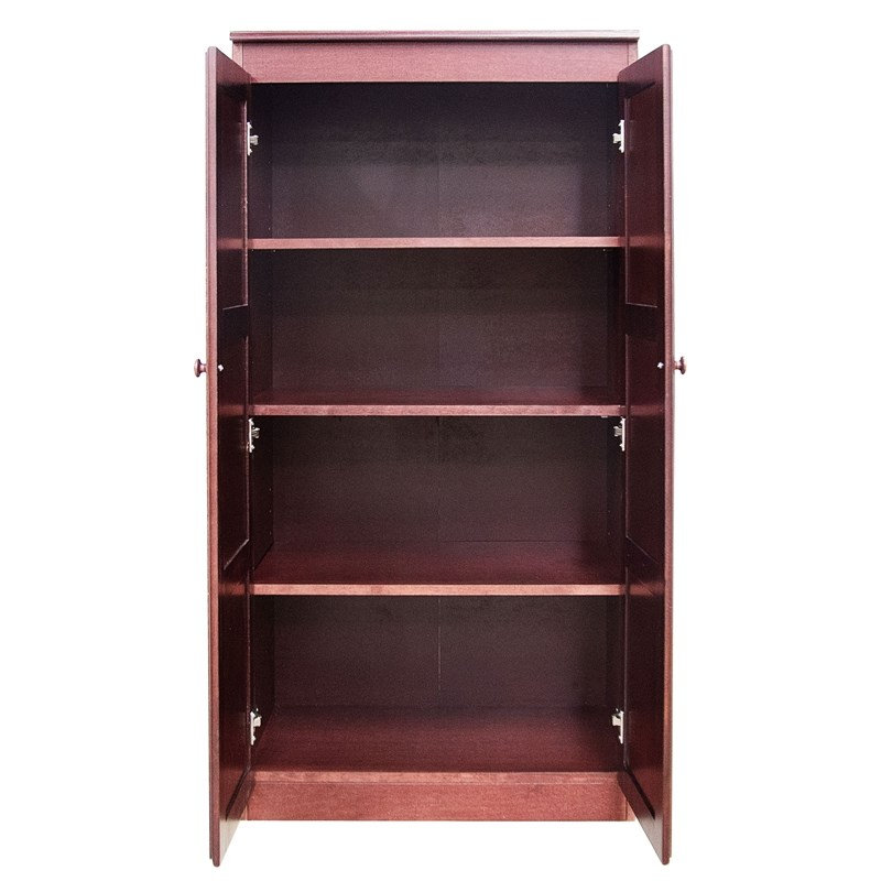  Armoire de rangement à 4 tablettes avec portes l 30 po x H 60 po, Cerisier