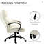 Chaise de bureau en lin blanc crème, capacité de poids de 500 lb, grande et haute, réglable, support de meuble pivotant, lin, rotatif
