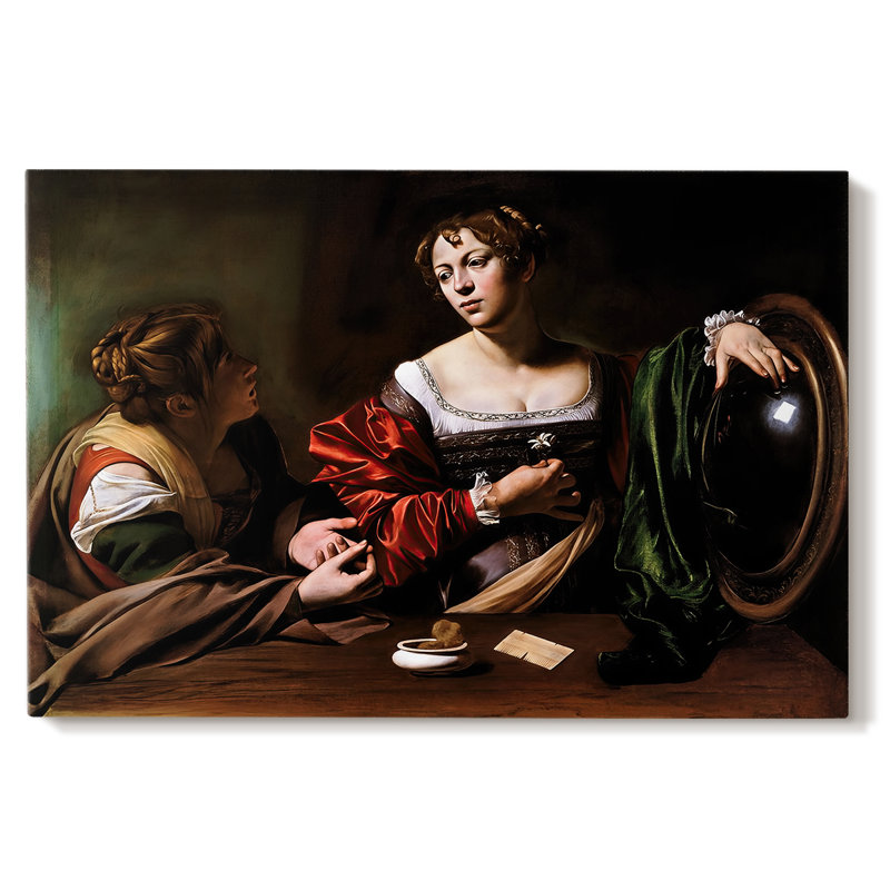 Martha and Mary Magdalene-Caravaggio-Gallery, toile tendue-c. 1598, 32x48