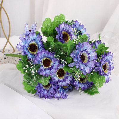 2 paquets de tournesols de fleurs artificielles soyeuses et de bouquets de fleurs
