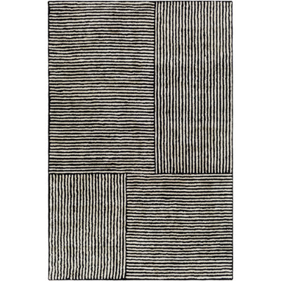 Tapis noir / ivoire touffeté à la main Balos