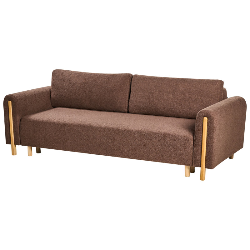 3 Seater Sofa Bed, Brown Boucle