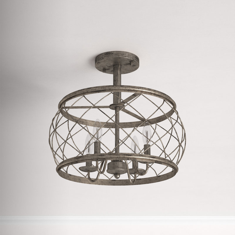 Arton Semi Flush Mount, Silver