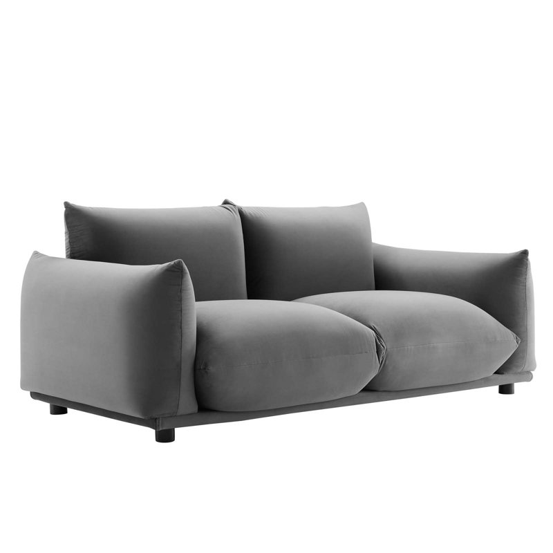 Causeuse en velours Copious Performance, Polyester gris