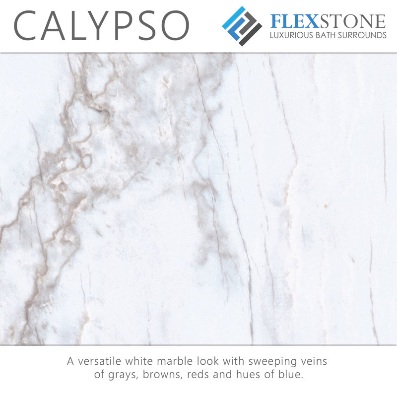 FlexStone® 48"W x 34"D Alcove Shower Base with Center Drain in Calypso, Calypso