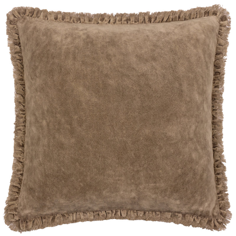 Bertie Square Cushion, Brown, Duck Down