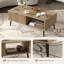 Table basse 41,34 po, table centrale en bois à 2 niveaux avec porte coulissante pour salon, chambre à coucher et bureau