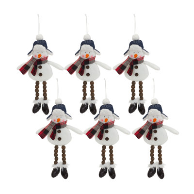 Plush Snowman Polyester Hanging Figurine Ornament