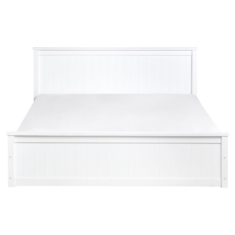 Ottoman Bed Pine Wood LAMBRES White, European Kingsize (160 x 200 cm)