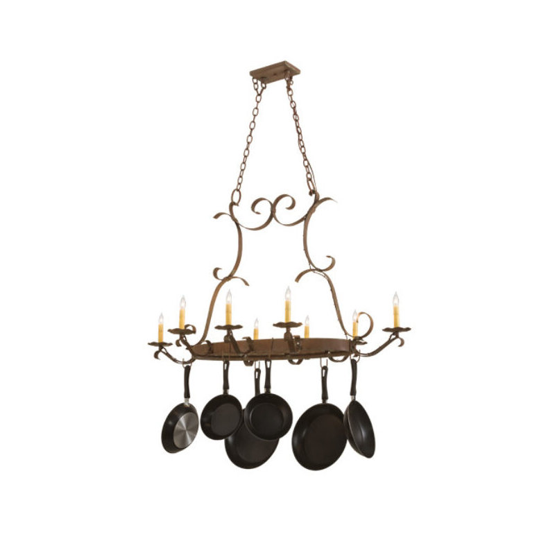 French Elegance 8 - Light Chandelier, Cream Trumpet, Golden Verde Premium