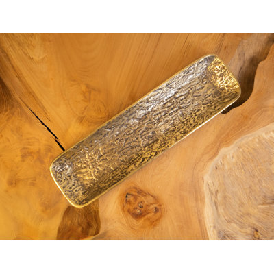 Yosemite Handcrafted Textured Gold Long Serving Tray
