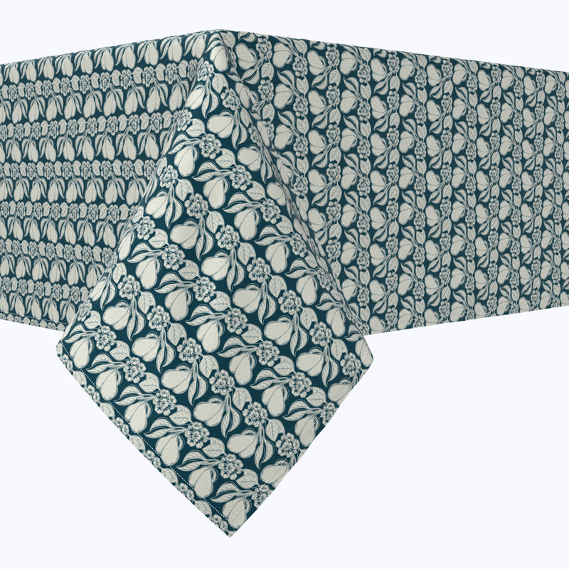 Rectangular Tablecloth, 100% Cotton, Floral 102,  84" x 60" 