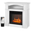 32'' W White Electric Fireplace with 5000 BTU