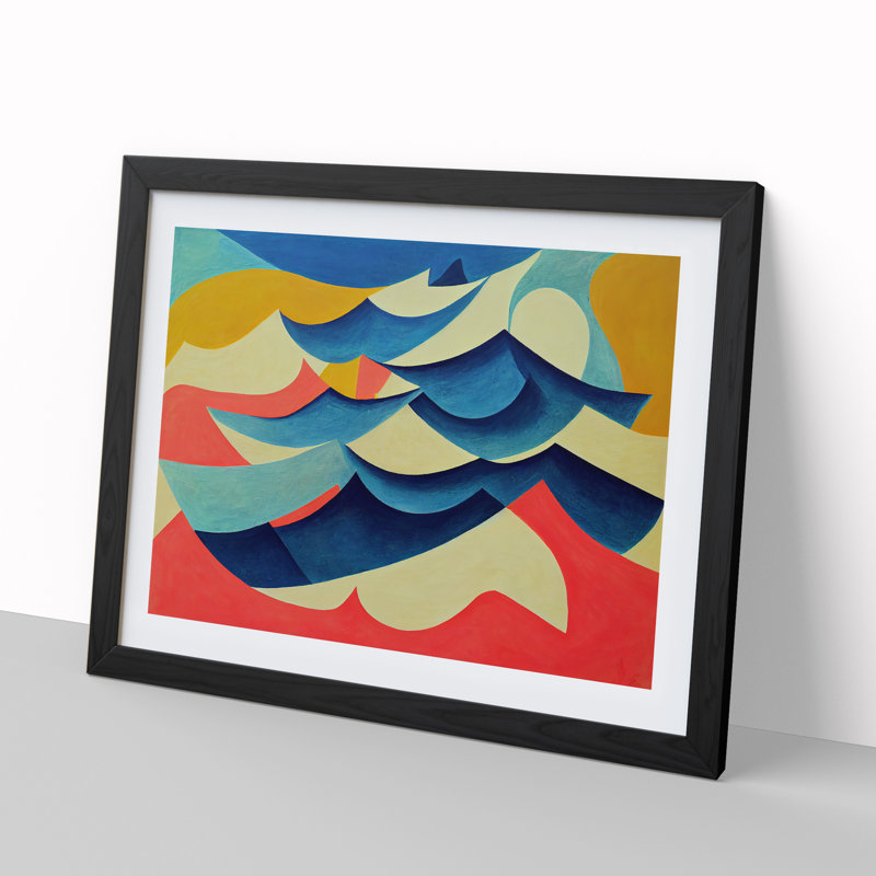Abstract Ocean Wave Vol.4 - Framed Print, Black, 46cm H x 64cm W x 2cm D
