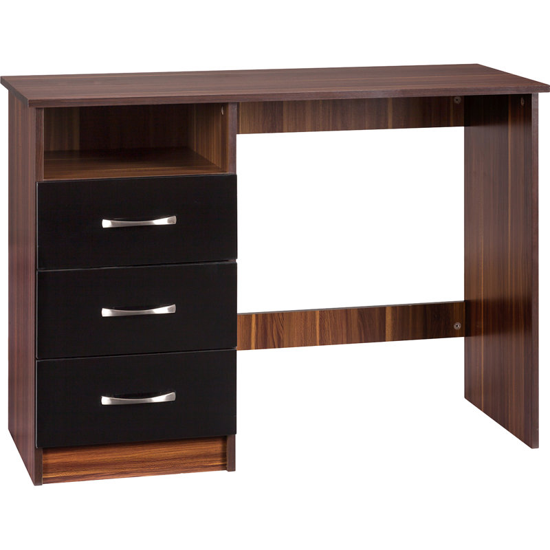 Chaz Dressing Table, Walnut/Black