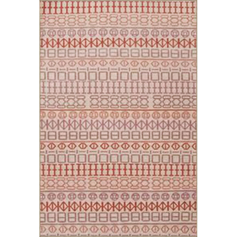 Tapis décoratif lavable à motifs de couleur rose, Rectangle 3 pi 3 po x 4 pi 11 po