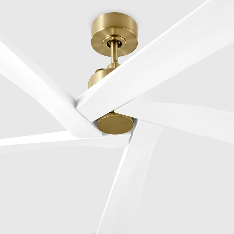 Visual Comfort Fan Aspen 84 Indoor Ceiling Fan with Threaded Downrod, Matte White blades and Handheld Remote