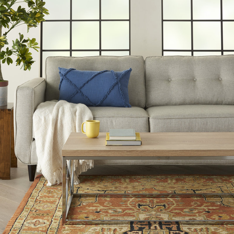  Housse de coussin rectangulaire et insert, Bleu