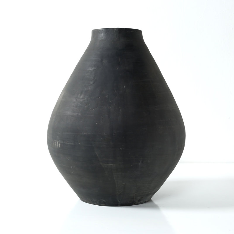 Approx.16" Earthy Gray Pottery Vase Cone-Shaped