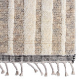 Hand Knotted Wool Geometric Area Rug in Beige/Ivory