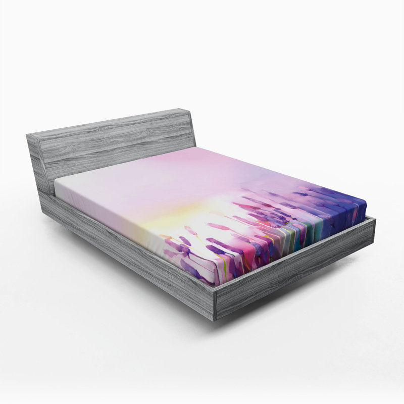Microfiber Floral Fitted Sheet, Full/Double Fitted Sheet
