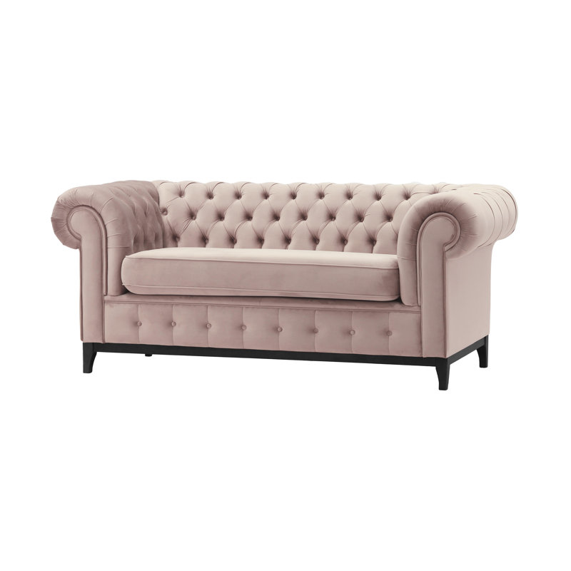 Fryar Velvet Sofa, 2, Flamingo, Black