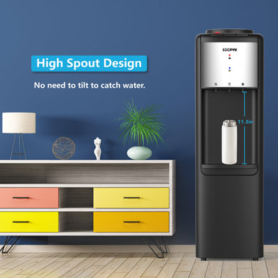 Soopyk Hot And Cold Top Load Water Cooler Dispenser For 3 Or 5 Gallon Bottle With Child Safety Lock Perfect For Home And Office Black