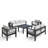 All-Weather 5-Piece Modern Metal Patio Furniture Set-1565303456